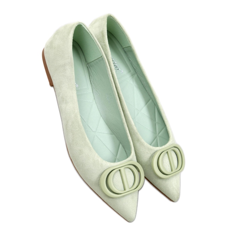 Zelene balerinke s bademastim prstima zelena