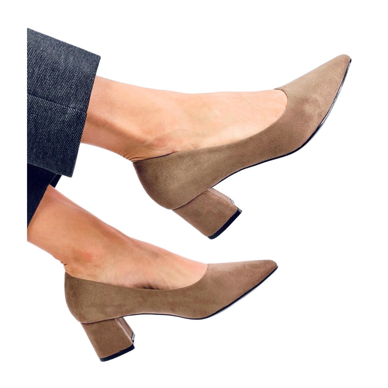 Kaki salonke na nisku petu smeđa