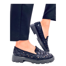 Crne ažurne mokasine crna