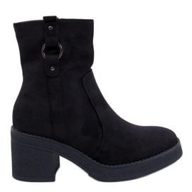 Crne gležnjače široke pete crna