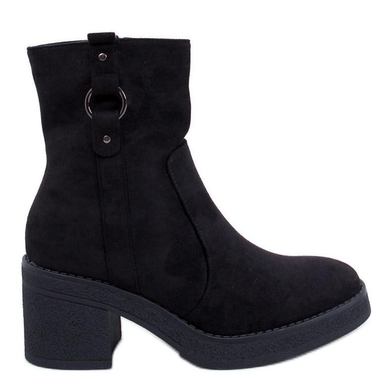 Crne gležnjače široke pete crno