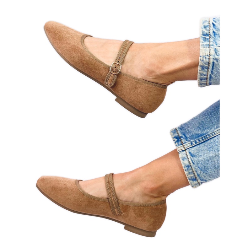 Balerinke u stilu kaki Mary Jane smeđa