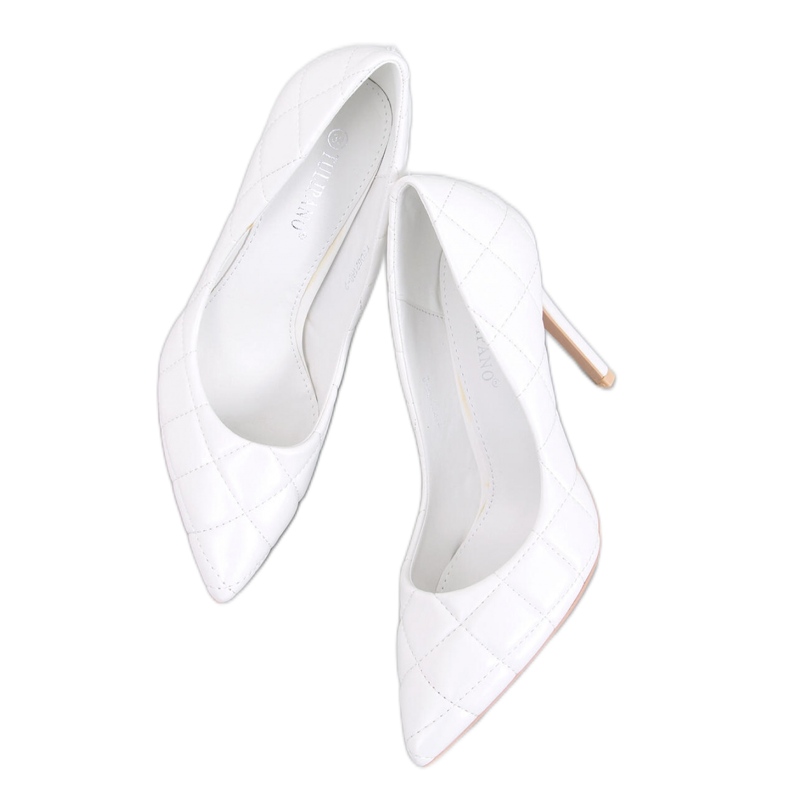 Bijele prošivene cipele na štiklu bijela