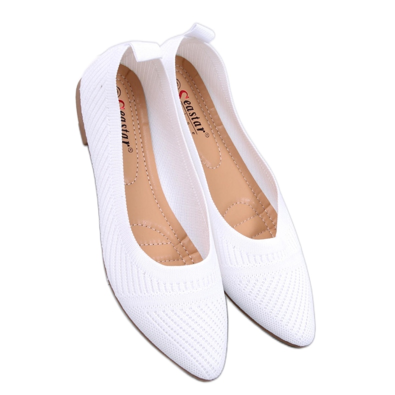 Bijele tkane balerinke bijela