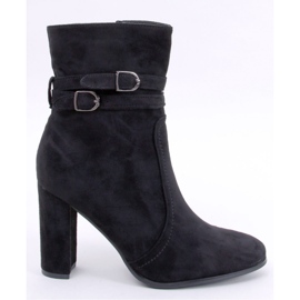 Dianes Black gležnjače s visokom petom od brušene kože - Inello crno