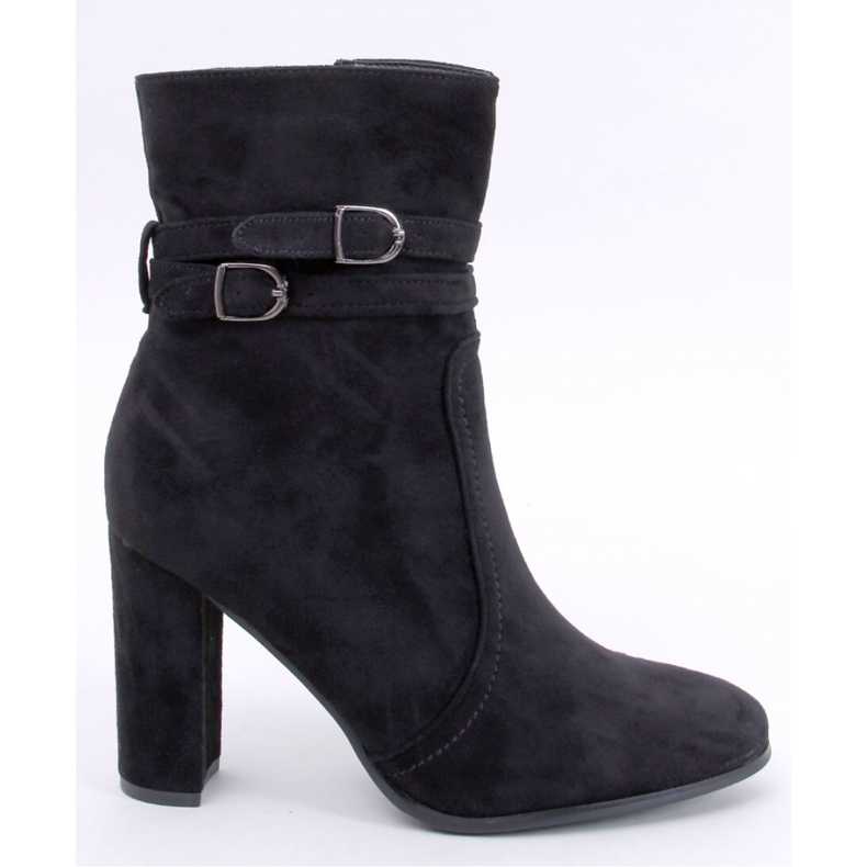 Dianes Black gležnjače s visokom petom od brušene kože - Inello crno