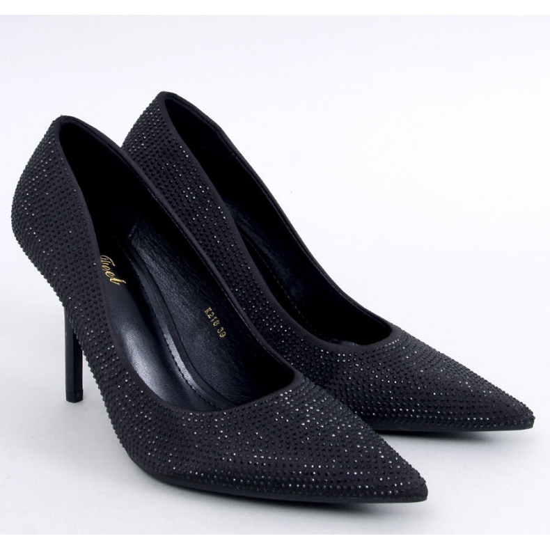 Paulis crne ženske štikle s kubičnim cirkonima - Inello crno