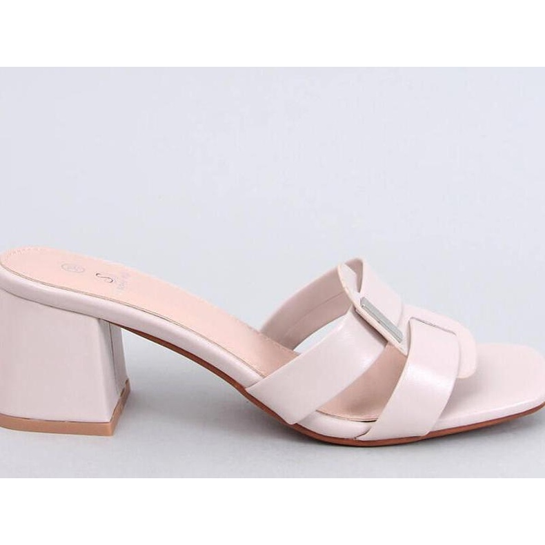 Sandale Elegantne japanke na visoku petu Lafar Beige - Inello bež