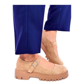 Holmess kaki balerinke s platformom - Inello bež