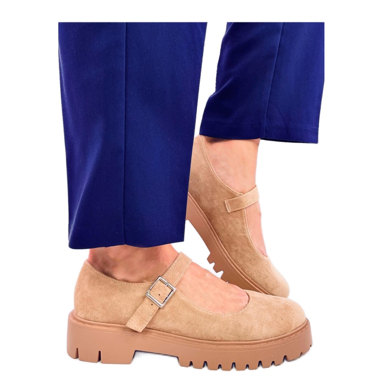 Holmess kaki balerinke s platformom - Inello bež