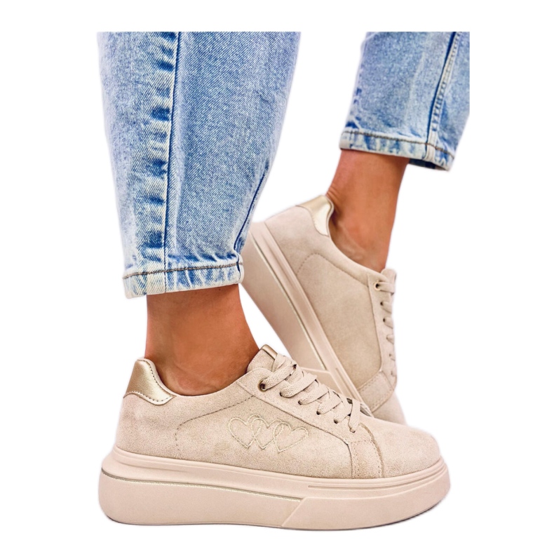 Pastelne ženske tenisice Akins Khaki - Inello bež