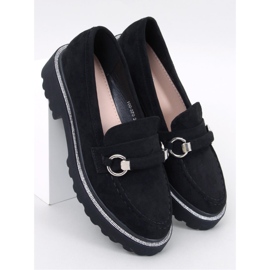 Sheady crne mokasine od brušene kože s visokim potplatom - Inello crna