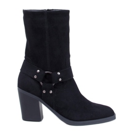 Hardin Crne kaubojske čizme od brušene kože - Inello crna