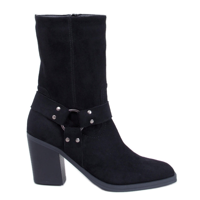 Hardin Crne kaubojske čizme od brušene kože - Inello crno