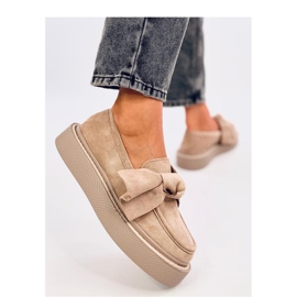 Tempelton kaki mokasine od brušene kože s mašnom - Inello bež