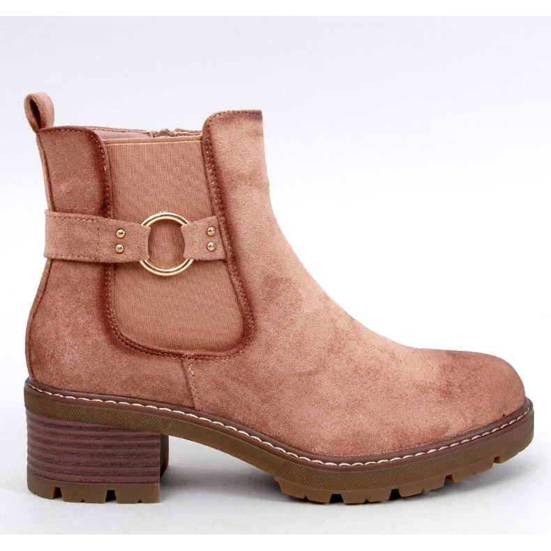 Airon Kaki Chelsea čizme na nisku petu - Inello smeđa