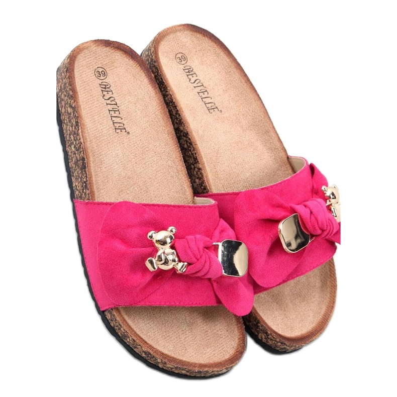 Sandal Cork japanke s medvjedićem Loups Fuchsia - Inello ružičasta