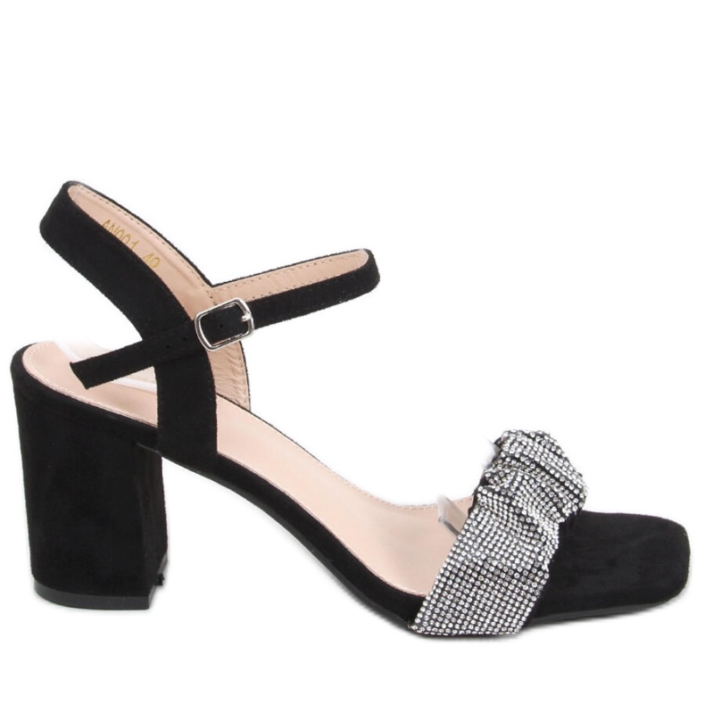 Dash Crne sandale na široku petu - Inello crno