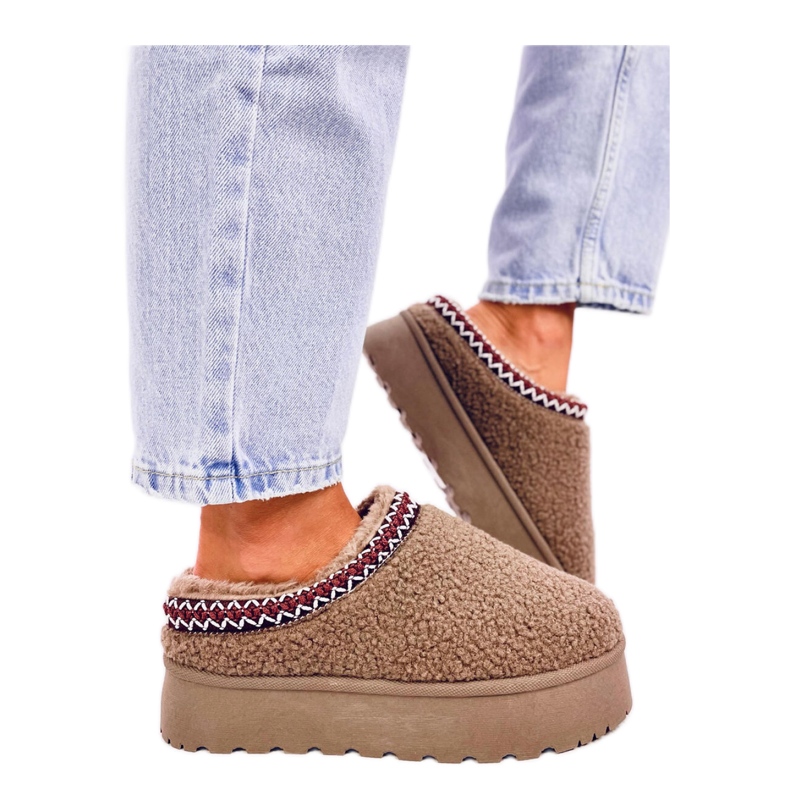 Lamb Khaki kratke čizme za snijeg s ovčjom kožom - Inello smeđa