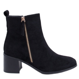 Aguirre Crne gležnjače od brušene kože na visoku petu - Inello crna