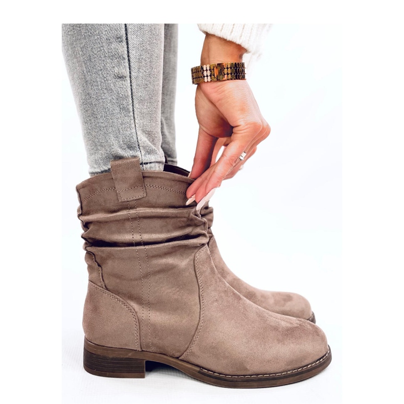 Wonger Khaki klasične ravne gležnjače - Inello bež