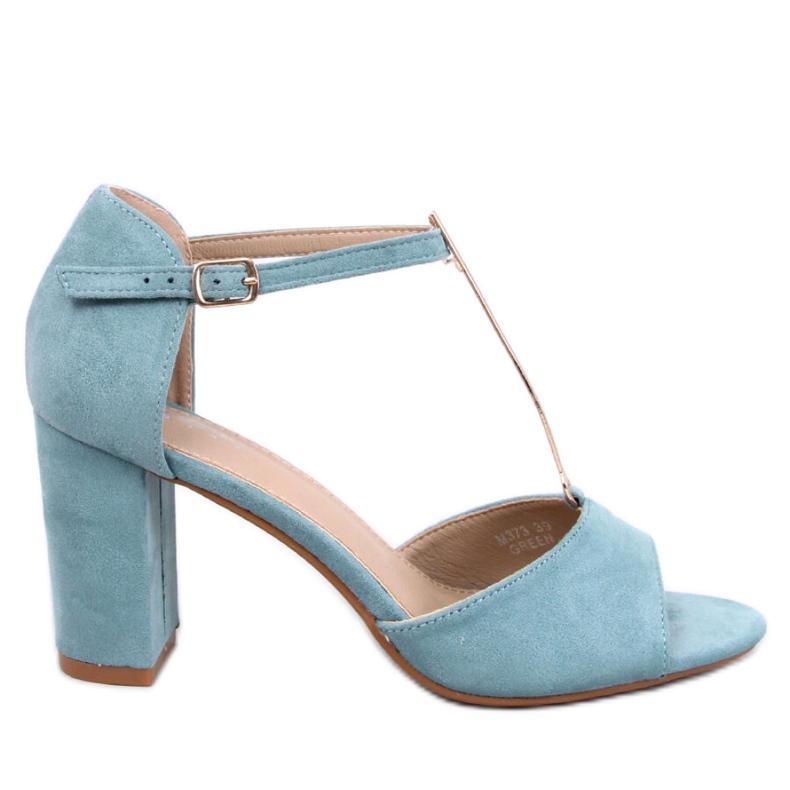 Sandale na visoku petu sa zlatnim ukrasom Ferdi Green - Inello plava