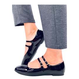 Patentirane balerinke Mary Jane Liths Black - Inello crno