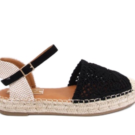 Ažurirane espadrile sandale Premat Black - Inello crna