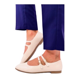 Patentirane balerinke Mary Jane Liths Beige - Inello bež