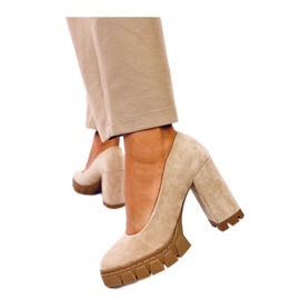 Angela kaki cipele s visokom petom i platformom - Inello zelena