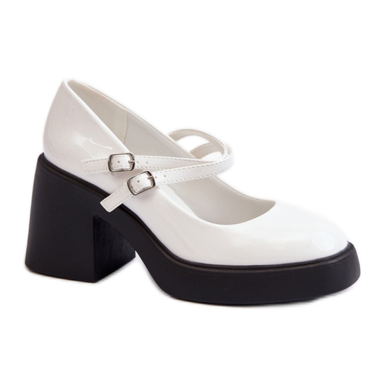 Bijele cipele s debelom petom bijela