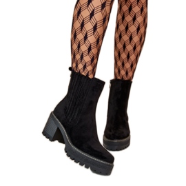 Ženske crne gležnjače na visoku petu crna