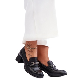 Crne ženske salonke na visoku petu s ukrasima crna