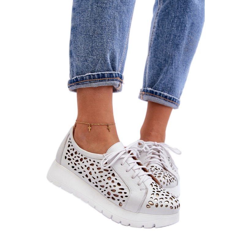 Zazoo Light Grey ženske cipele s platformom bijela