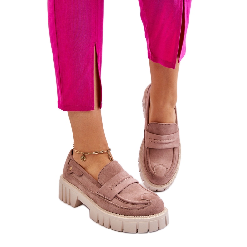 Ženske cipele sa svijetlosmeđim rubom bež