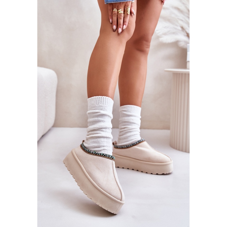 Step in style Papuče Model Neroma 877-1 Svijetlo bež - Zakoračite sa stilom