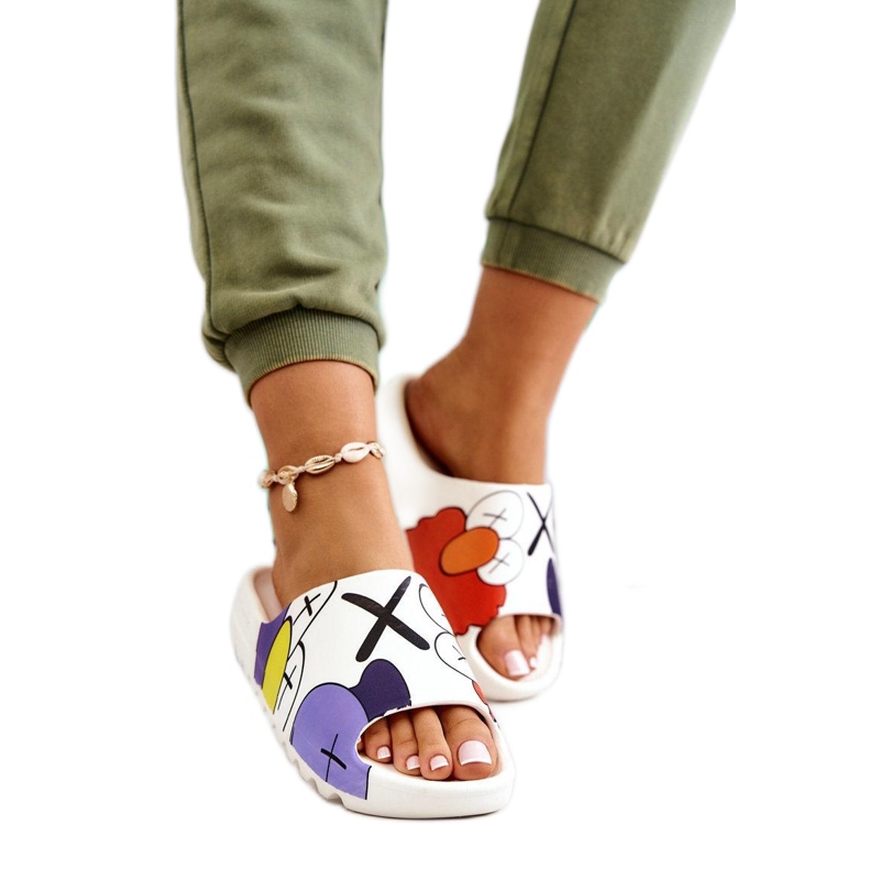 Ženske japanke s bijelim printom bijela