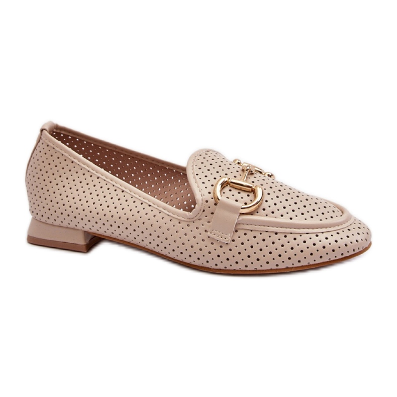 Ženske mokasine s bež dekoracijom