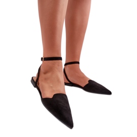 Ženske balerinke u špic crne boje crna