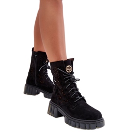 Crne ženske ažur gležnjače crna