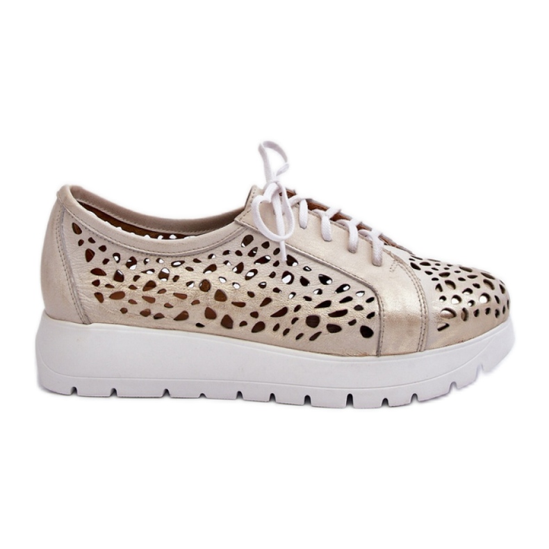 Zazoo zlatne ženske kožne cipele zlatna