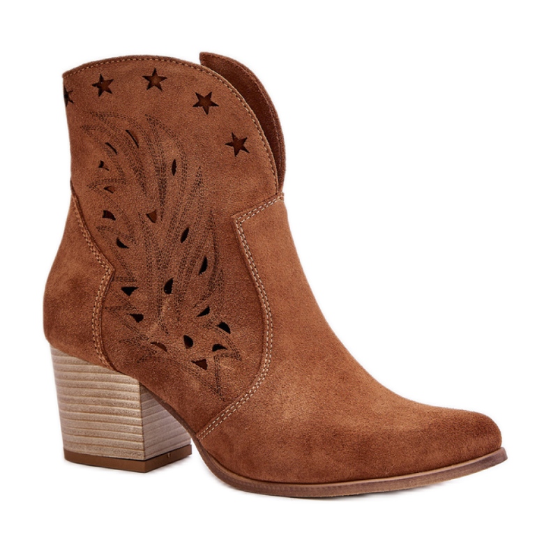 Ažur ženske gležnjače Lewski Brown Suede smeđa