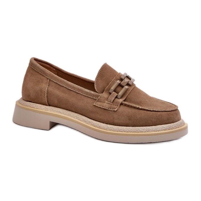 S.Barski Smeđe ženske ravne mokasine smeđa