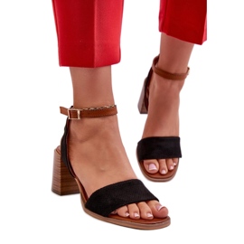 Ženske sandale na visoku petu Crne crna