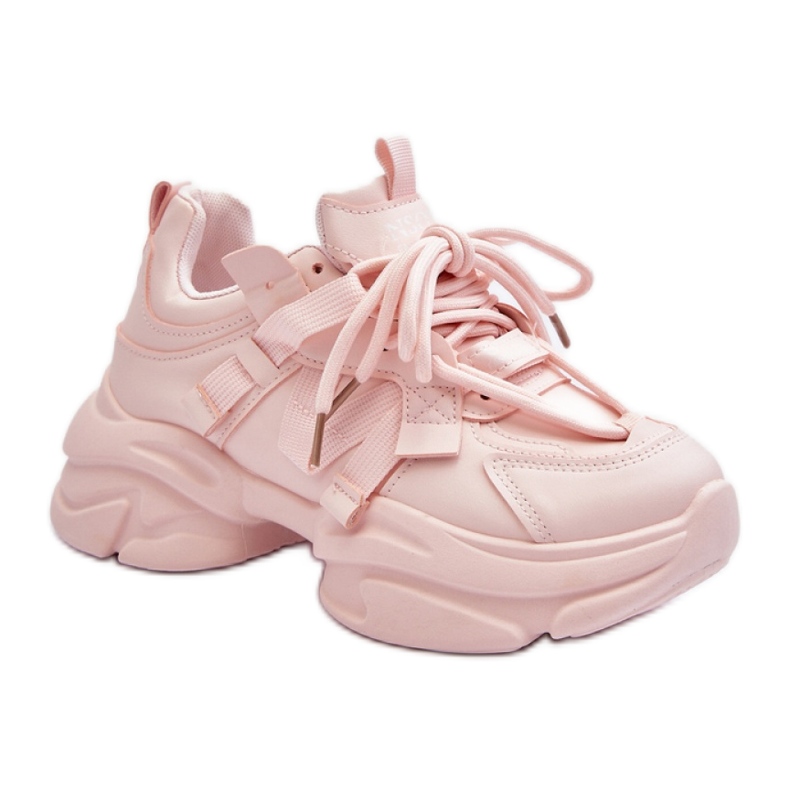 Ružičaste sportske cipele s masivnim potplatom ružičasta