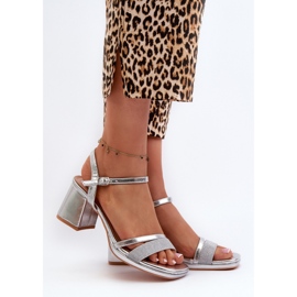 Step in style Sandale Model Tessata C-147 Srebrne - Zakoračite sa stilom siva