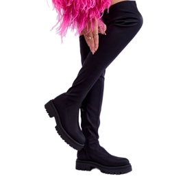 Ženske čizme preko koljena Crne crna