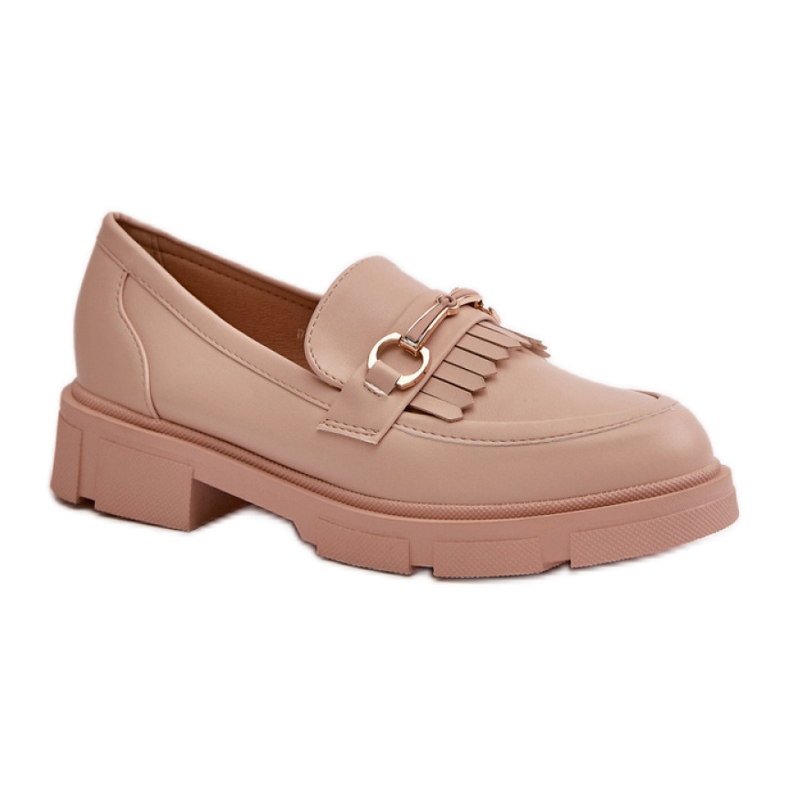 Ženske mokasine s bež dekoracijom