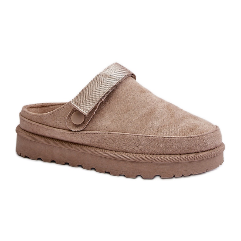 Bež ženske papuče s platformom