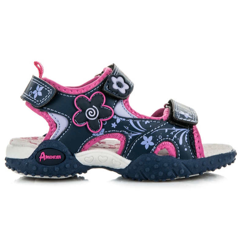 American Club Sandale s cvijećem plava